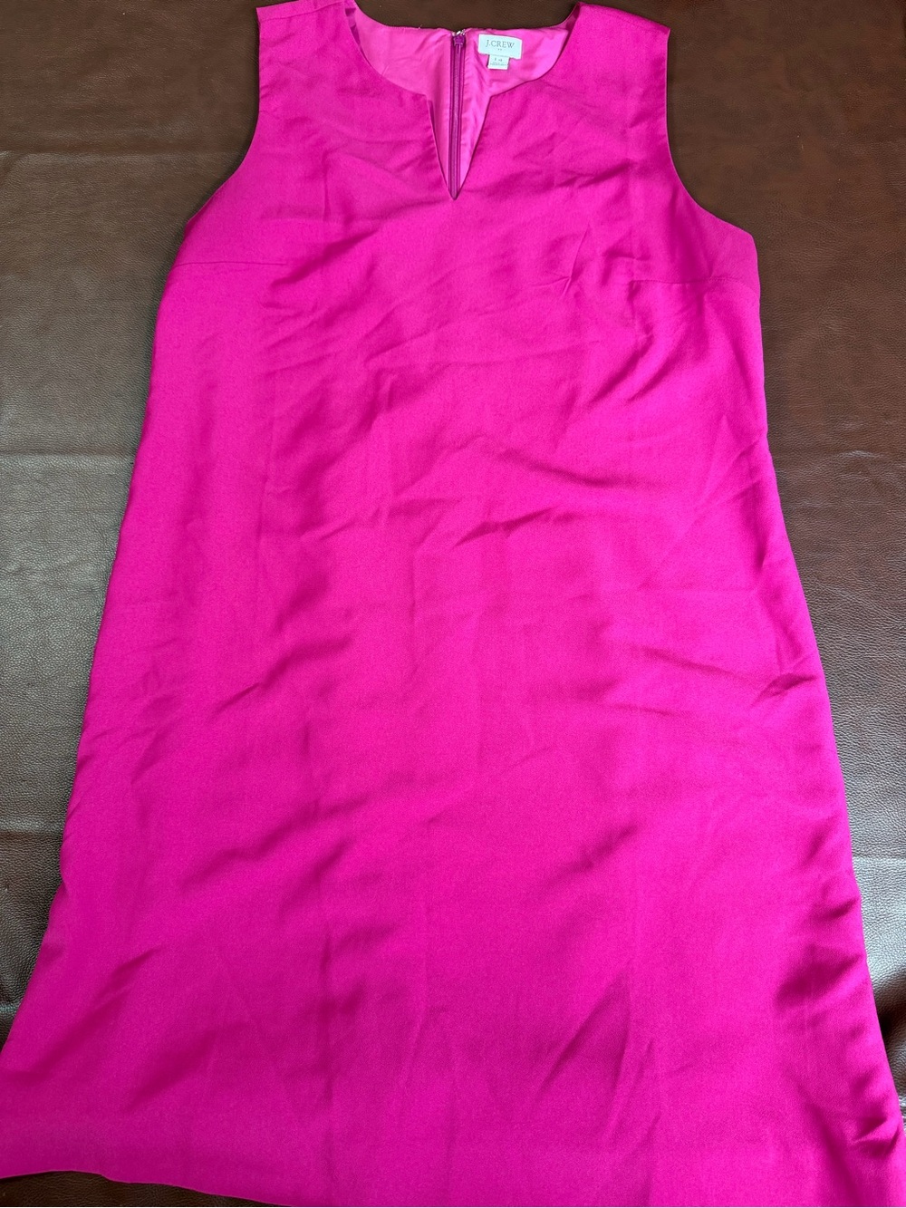 J. Crew Sleeveless Shift Dress in Fuchsia Pink